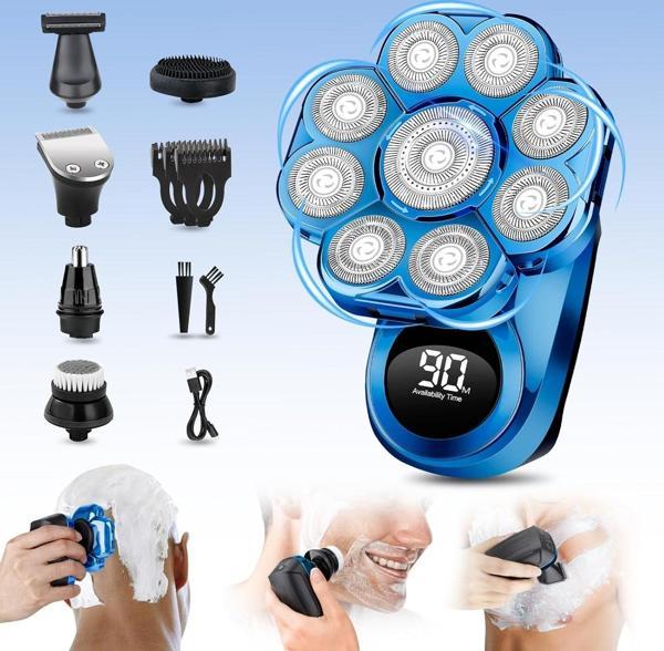 Handsomeface 9D Elektrikli Baş Tıraş Makinesi Geliştirilmiş - Mavi - Image 1