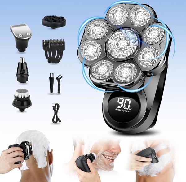 Handsomeface 9D Elektrikli Baş Tıraş Makinesi Geliştirilmiş - Siyah - Image 1
