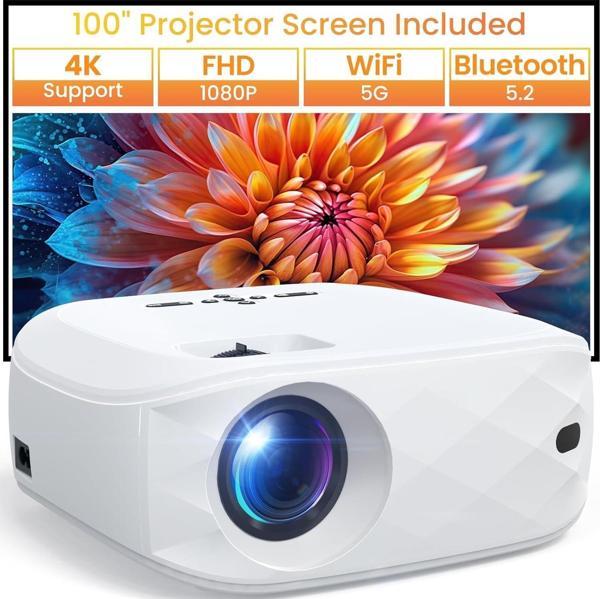 Happrun Projektör, WiFi ve Bluetooth - Telefonlar için Ekranlı 12000L Yerel 1080P - Image 1