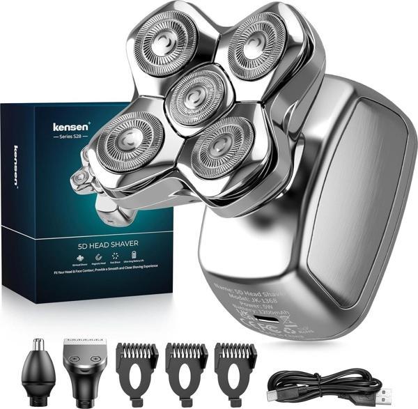 Kensen 5D Manyetik Baş Tıraş Makinesi - LED Ekranlı - Islak ve Kuru - Image 1