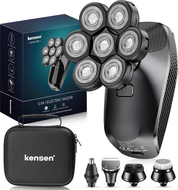 Kensen 7D Baş Tıraş Makinesi, Erkekler için 5'i 1 Arada - Su Geçirmez - Image 1