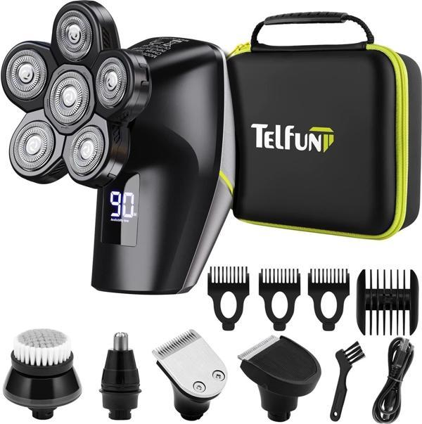 Telfun 6D Baş Tıraş Makinesi - Erkek/Kadın Bakımı - Çantası ile Birlikte - Image 1