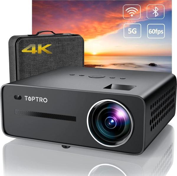 Toptro X5 5G WiFi Bluetooth Projektör, 460 ANSI Lümen Full HD Yerel 1080P - Image 1