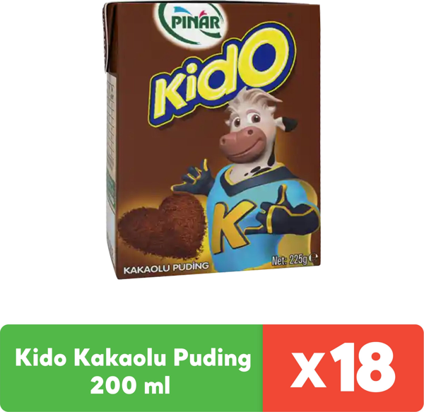 Pınar Kido Kakaolu Puding 200 ml x 18 Adet - Image 1