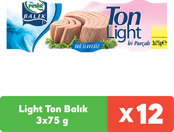 Pınar Light Ton Balık 3x75 g x 12 Adet - Image 1