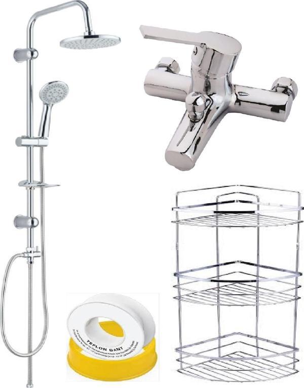 Arçe Delta Banyo Bataryası Lüx Robot Duş Seti Lüx 3 lü Köşelik Teflon Bant - Image 1