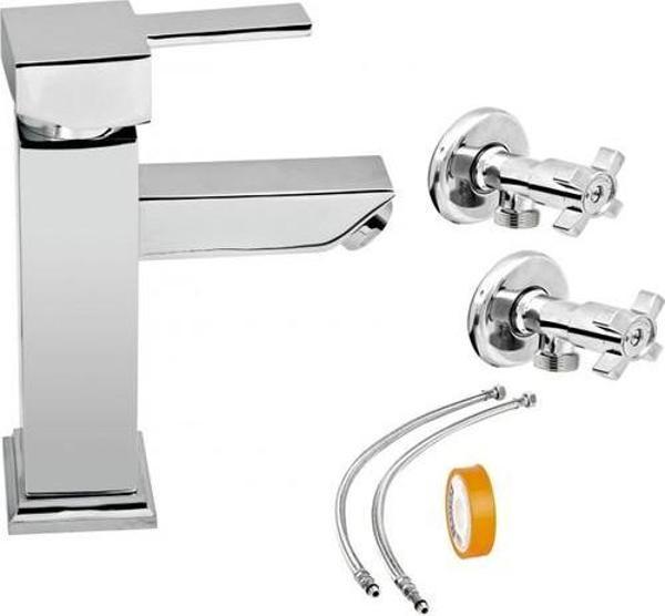 Arçe Kare Banyo Lavabo Batarya Seti Flex 2 li Taharet Teflon Bant - Image 1