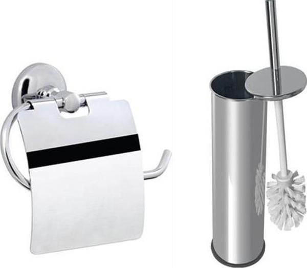 Arçe Ev Otel Avm Kapaklı Kağıtlık Klozet Fırçası Banyo Seti - Image 1