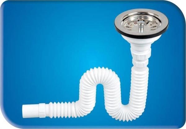 Arçe Körüklü Çöpmak Evye Lavabo Gider Sifonu Geniş Kafalı - Image 1