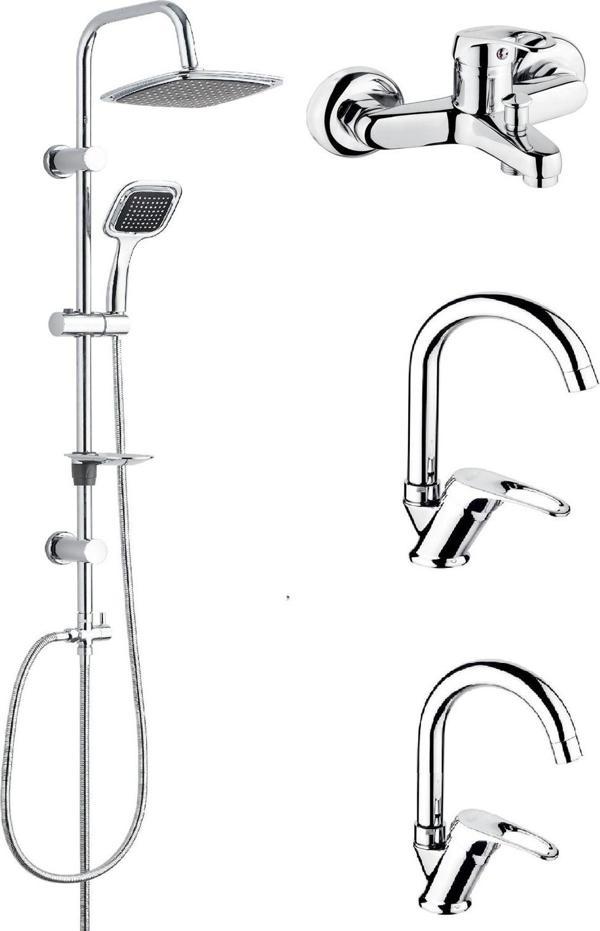 Arçe Mix Banyo Kuğu Lavabo Evye Bataryası ve Robot Duş Takımı - Image 1