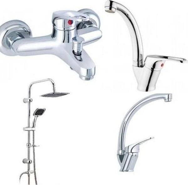 Arçe Mix Banyo Kuğu Lavabo Evye Bataryası ve Robot Duş Takımı - Image 1