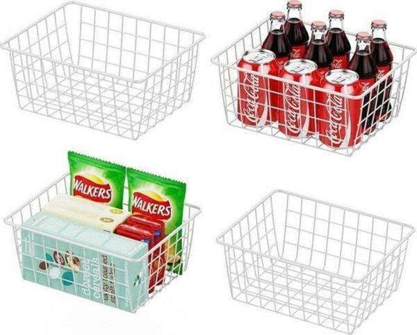Full Reyon 4 Adet Beyaz Renk Dolap Içi Organizer Banyo Mutfak Oyuncak Makyaj Sepeti Düzenleyici Toparlayıcı - Image 1