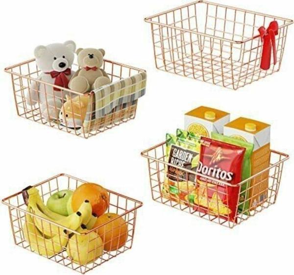 Full Reyon 4 Adet Dolap Içi Organizer Banyo Mutfak Oyuncak Makyaj Sepeti Gold Sepet Düzenleyici Toparlayıcı - Image 1