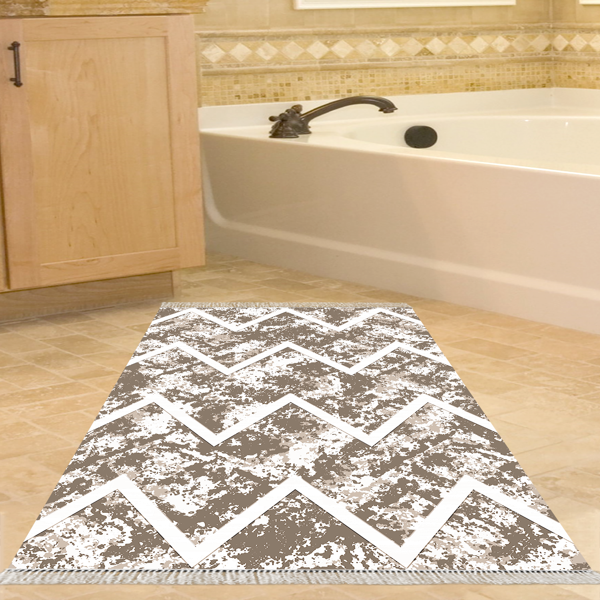Dekoreko Kaymaz Taban Djt Banyo Halısı Yıldız Deri Saçaklı İskandinav F5128 Mor - Image 1