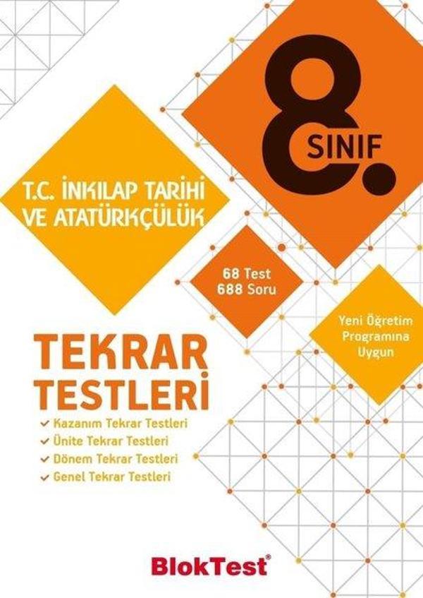 8.Sınıf T.C. İnkılap Tarihi ve Atatürkçülük Tekrar Testleri - Bloktest Yayınları - Image 1