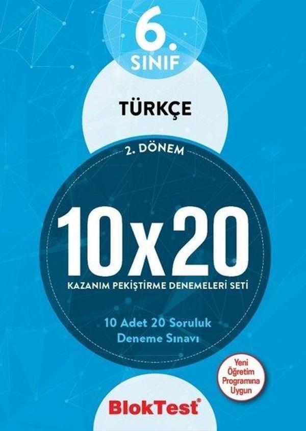 6.Sınıf 2.Dönem Türkçe 10x20 Kazanım Pekiştirme Denemeleri Seti - Bloktest Yayınları - Image 1