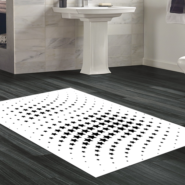 Dekoreko Kaymaz Taban Djt Banyo Halısı Trend Modern 723 Krem - Image 1