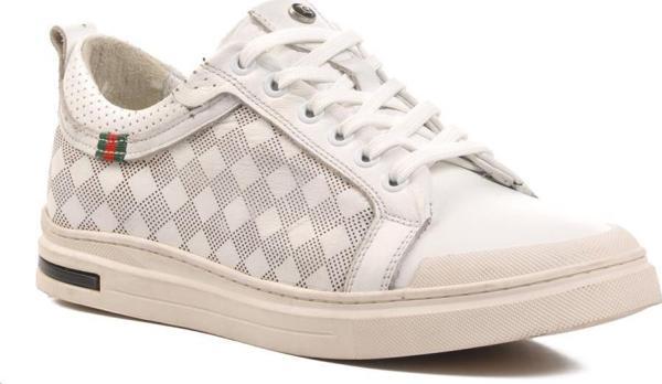 Pierre Cardin 10206 Beyaz Bağcıklı Hakiki Deri Erkek Sneaker - Image 1