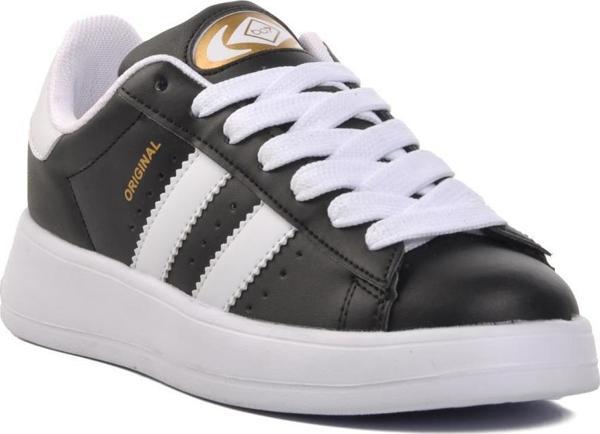 Ayakmod B-573 Siyah-Beyaz Unisex Bağcıklı Sneaker - Image 1