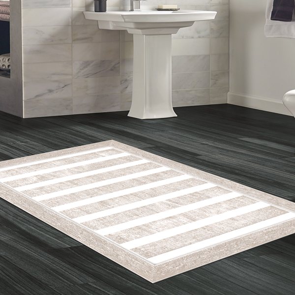 Dekoreko Kaymaz Taban Djt Banyo Halısı Yıldız Deri Modern 1545 Bej - Image 1