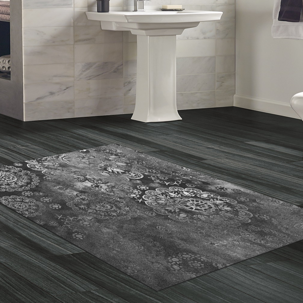 Dekoreko Kaymaz Taban Djt Banyo Halısı Yıldız Deri Modern 1999 Gri - Image 1