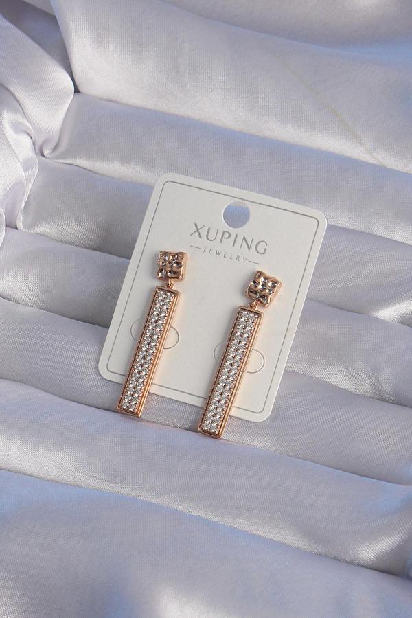 XUPİNG Rose Renk Zirkon Taşlı Su Yolu Küpe - EBJ240912W27655 - Image 1