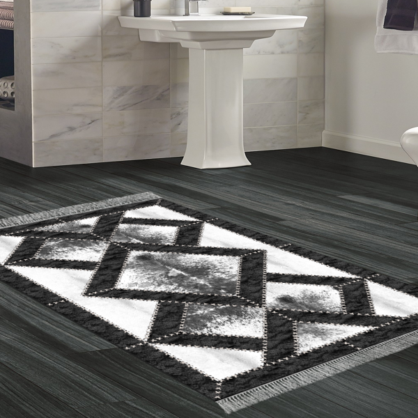 Dekoreko Kaymaz Taban Djt Banyo Halısı Trend Saçaklı Modern 722 Kahve - Image 1