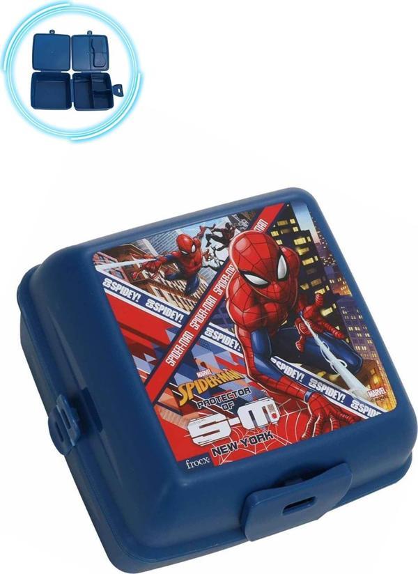 Mavi NewYork Spiderman Beslenme Kabı - Örümcek Adam Yemek Kabı, Örümcek Adam Beslenme Kutusu - Image 1