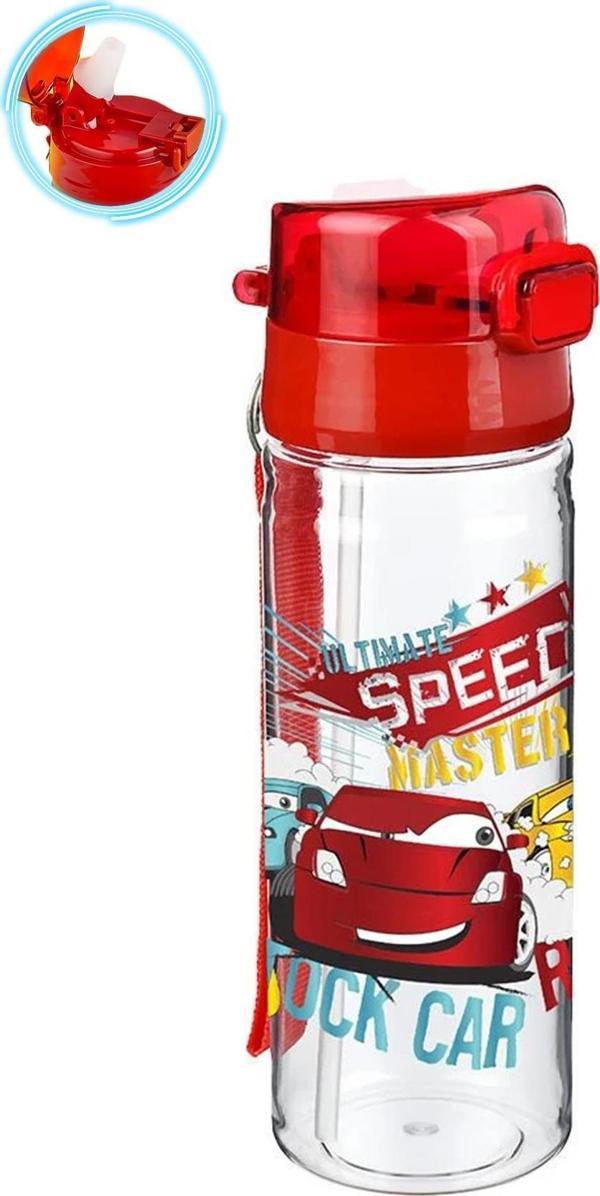 Speed Cars Suluk 500 Ml - Çocuk Suluk, Matara, Pipetli Suluk, Askılı Suluk Arabalar Matara - Image 1