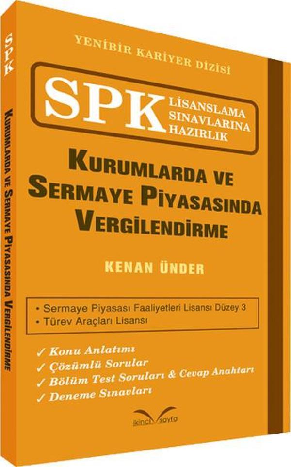 SPK Lisanslama Sınavlarına Hazırlık - Kurumlarda ve Sermaye Piyasasında Vergilendirme - İkinci Sayfa - Image 1