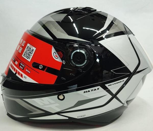 Mt Revenge 2 Hatax B2 Şeffaf Vizörlü V-14B Kask Parlak Gri - Siyah - Image 1