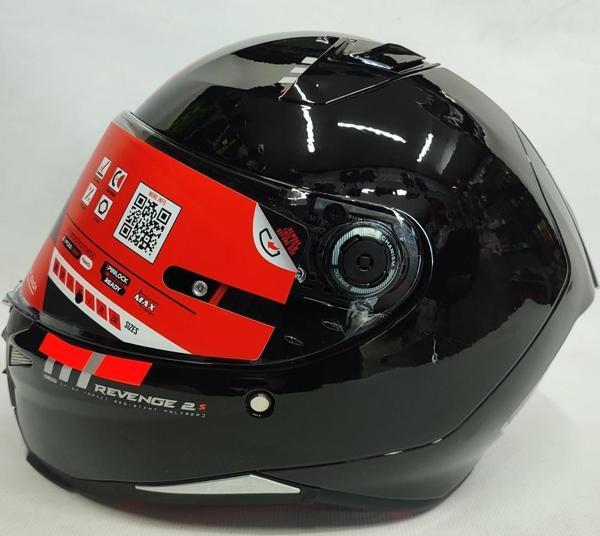 Mt Revenge 2 Solid A11 Şeffaf Vizörlü Kask Parlak Siyah - Image 1