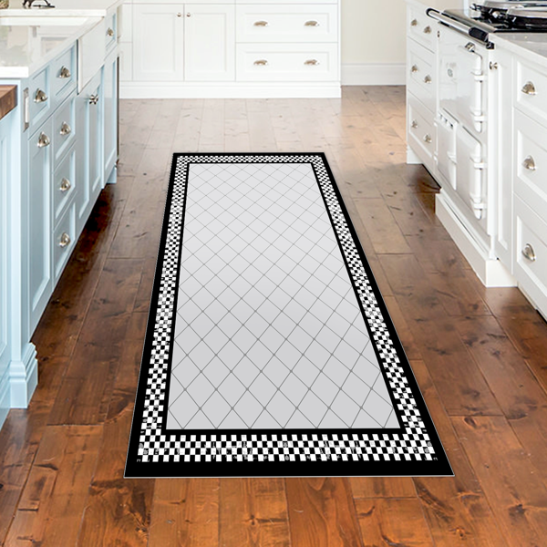 Dekoreko Kaymaz Taban Djt Mutfak Halısı Star Pamuk Modern 603M Gri - Image 1