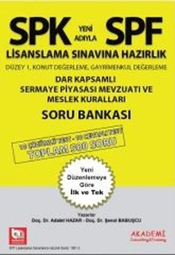 SPK-SPF Dar Kapsamlı Sermaye Piyasası Mevzuatı ve Meslek Kuralları Soru Bankası - Akademi Consulting - Image 1