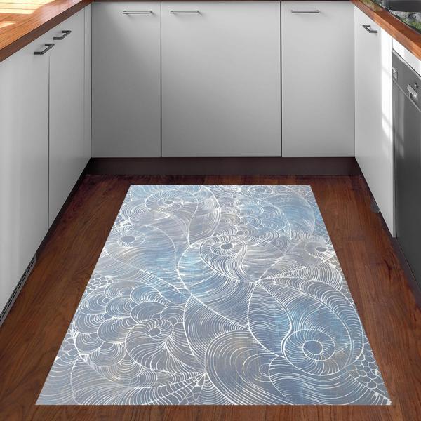 Dekoreko Kaymaz Taban Djt Mutfak Halısı Trend Modern 1303 Lila - Image 1