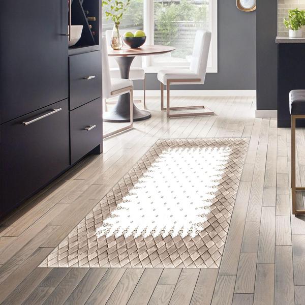 Dekoreko Kaymaz Taban Djt Mutfak Halısı Trend Modern 1529 Krem - Image 1