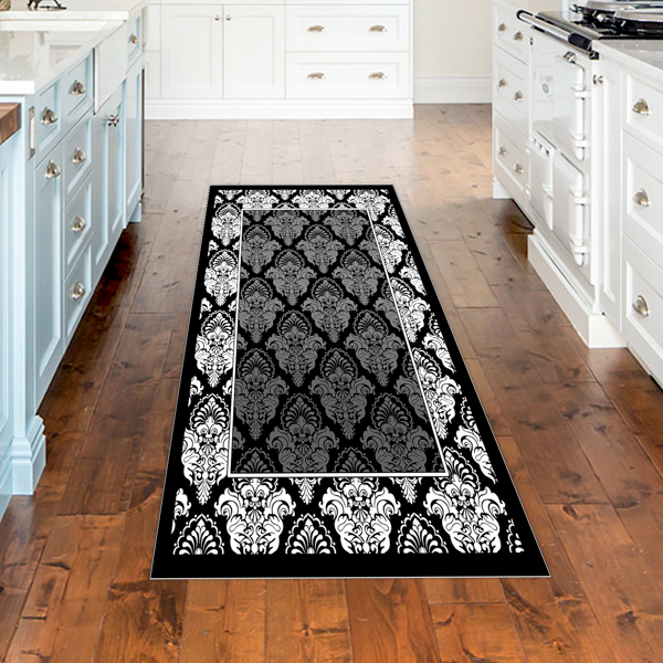 Dekoreko Kaymaz Taban Djt Mutfak Halısı Trend Modern 700M Siyah - Image 1