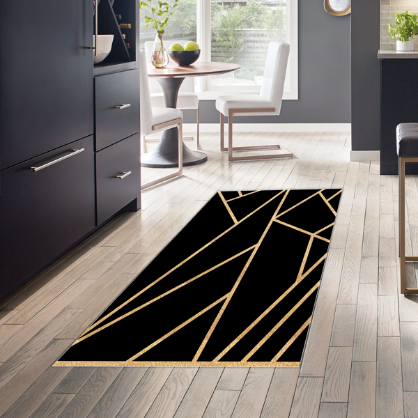 Dekoreko Kaymaz Taban Djt Mutfak Halısı Trend Modern 686M Gold - Image 1
