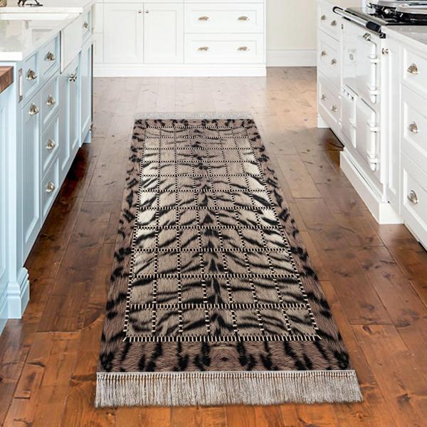 Dekoreko Kaymaz Taban Djt Mutfak Halısı Trend Saçaklı Modern 1906 Gri - Image 1