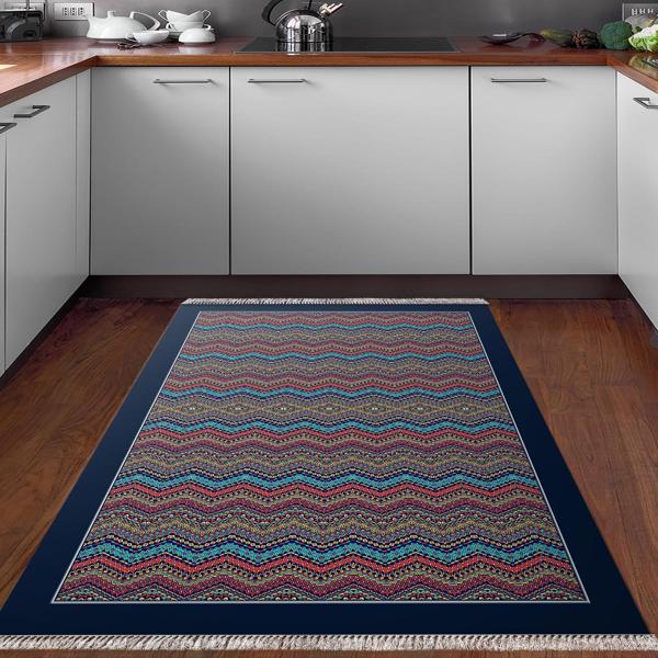 Dekoreko Kaymaz Taban Djt Mutfak Halısı Trend Saçaklı Modern 1935 Renkli - Image 1