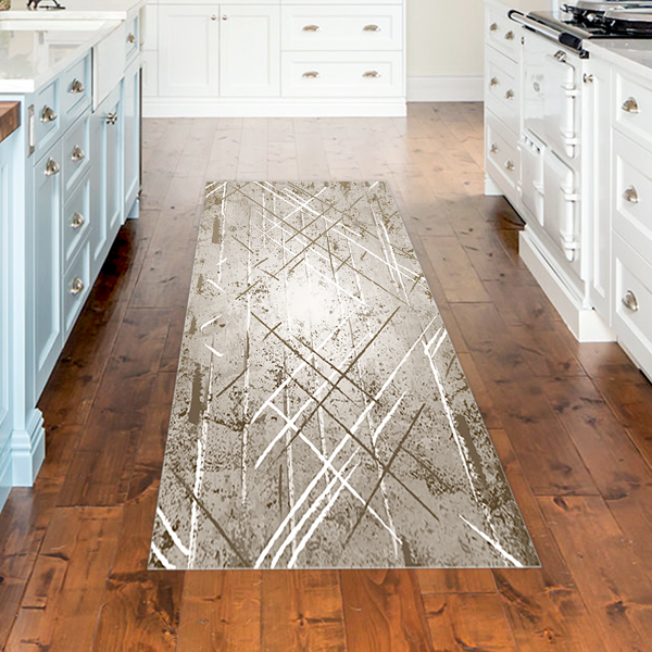 Dekoreko Kaymaz Taban Djt Mutfak Halısı Yıldız Deri Modern M5003 Mor - Image 1