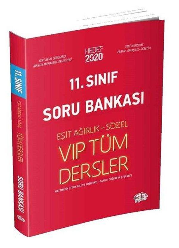 Hedef 2020 11.Sınıf VİP Tüm Dersler Eşit Ağırlık-Sözel Soru Bankası - Editör - Image 1