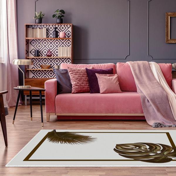 Dekoreko Kaymaz Taban Djt Salon Halısı Trend Modern 708 Krem - Image 1