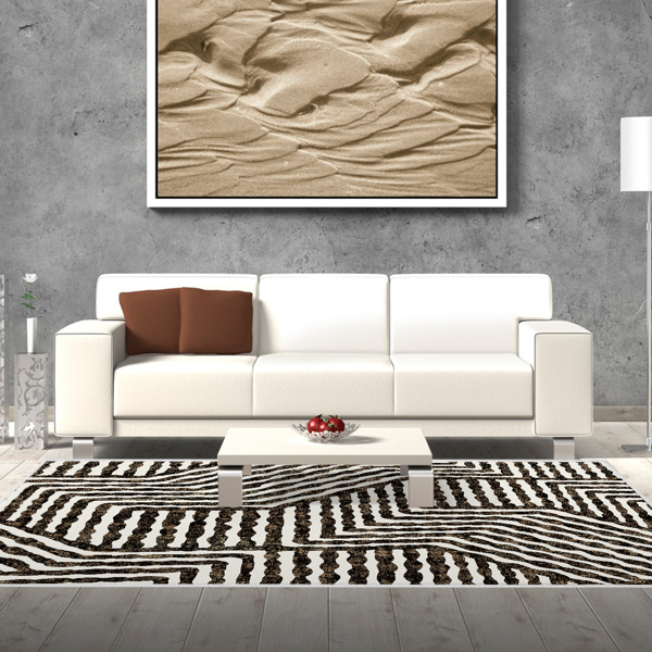 Dekoreko Kaymaz Taban Djt Salon Halısı Trend Modern 713 Kahve - Image 1