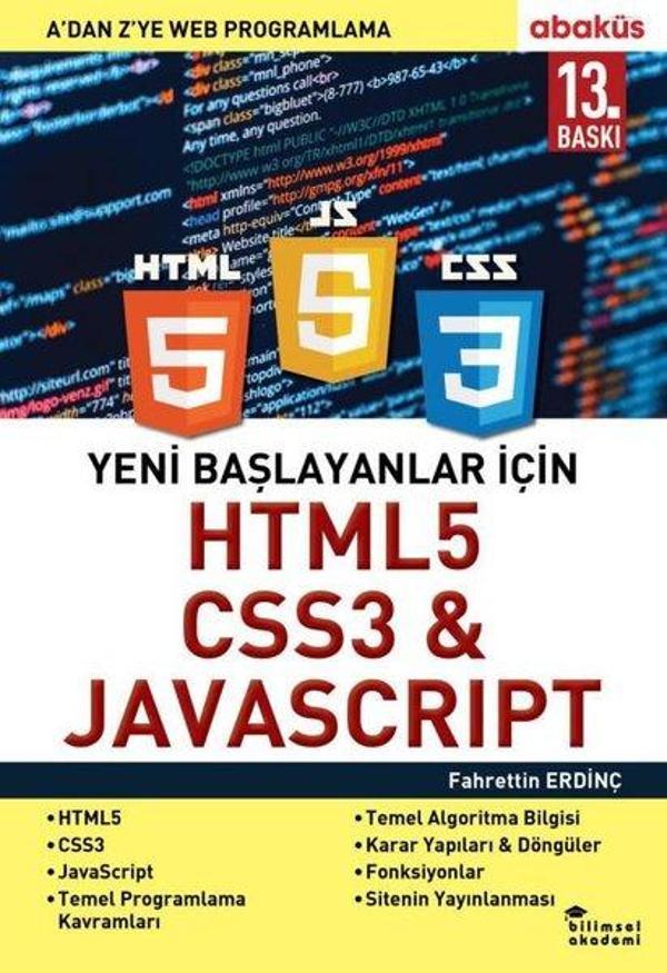 Yeni Başlayanlar için HTML5 CSS3 & Javascript - Abaküs Kitap - Image 1