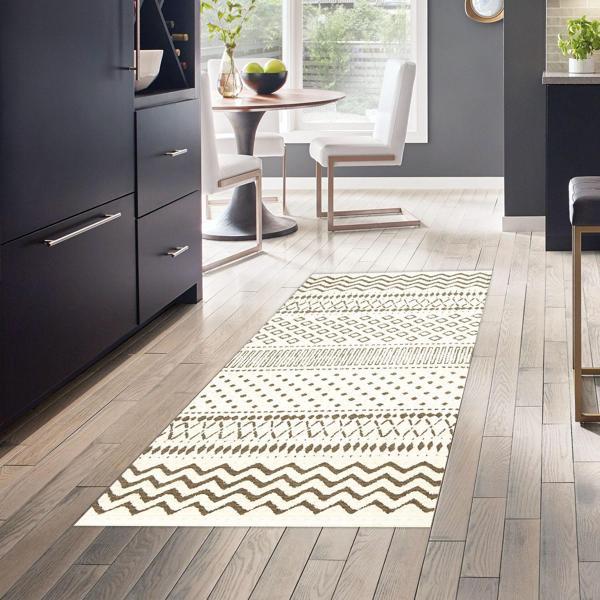 Dekoreko Kaymaz Taban Djt Mutfak Halısı Yıldız Deri İskandinav F5086 - Image 1