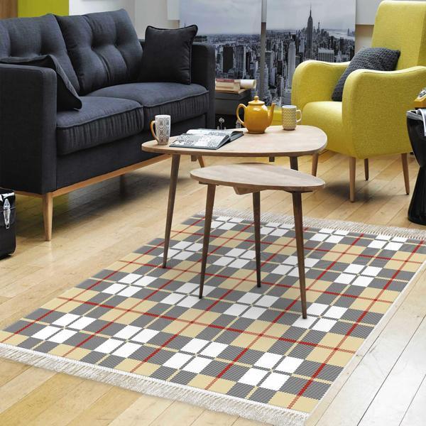 Dekoreko Kaymaz Taban Djt Salon Halısı Trend Saçaklı Modern 750 - Image 1