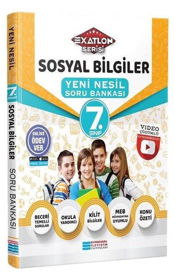 7.Sınıf Sosyal Bilgiler Video Çözümlü Soru Bankası - Exatlon Serisi - Evrensel İletişim Yayınları - Image 1