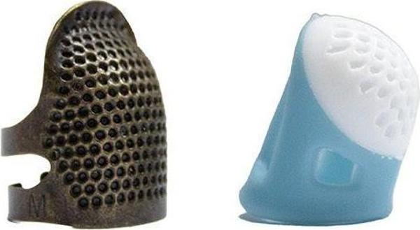 Hodbehod 2 Li Terzi Parmak İğne Koruyucu Metal Ve Silikon Yüksük Parmaklık - Image 1