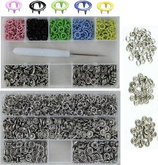Hodbehod 350 Set 9.5 Mm Karışık Renkli Metal Çıt Çıt Ve Saklama Kutusu - Image 1